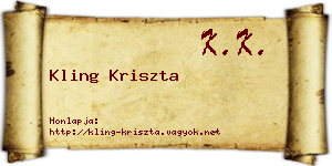 Kling Kriszta névjegykártya